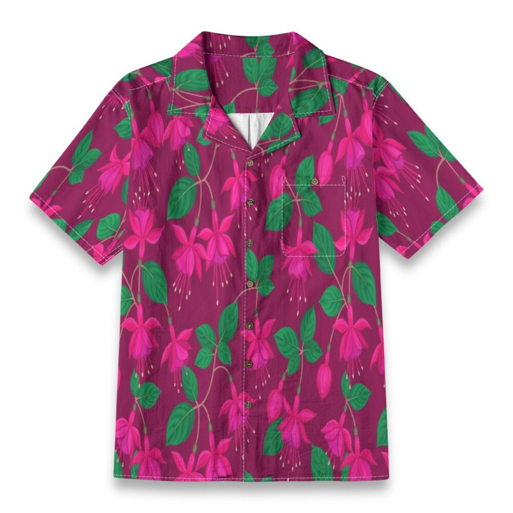 Iris Blue Bloom Floral Summer Shirt
