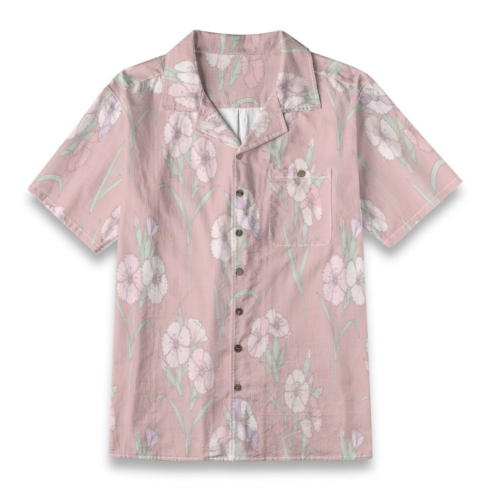Geranium Red Bloom Floral Tropical Shirt